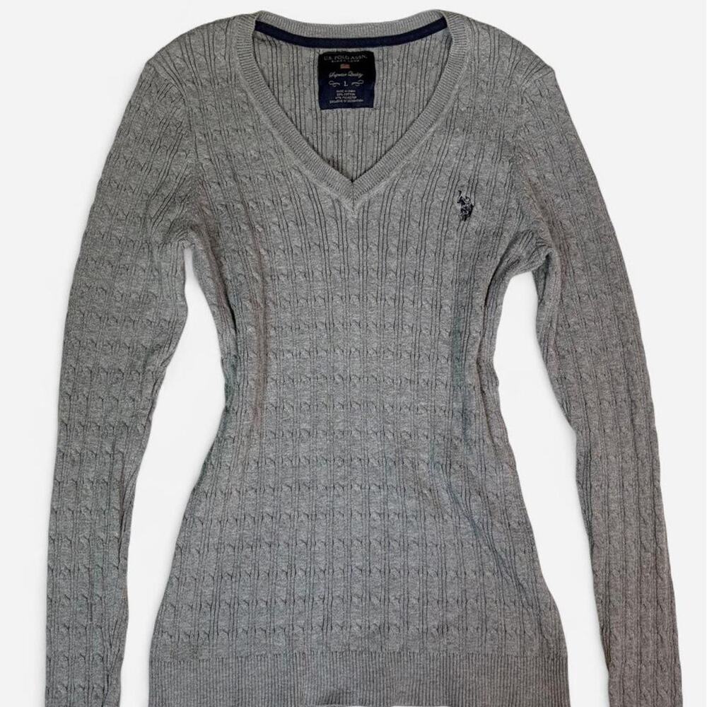 Ralph Lauren Cableknit Grey Sweater - Tagged Size L